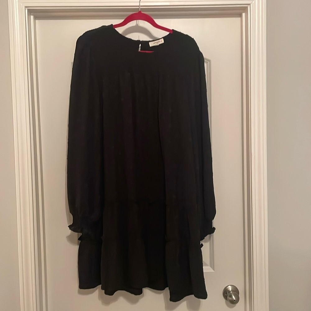 Black dress with smocking